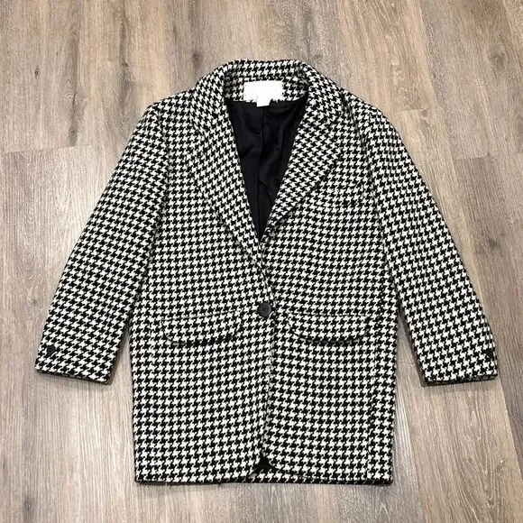 Vintage The Limited Blazer XS Wool 90s Oversized Houndstooth USA - Picture 2 of 11